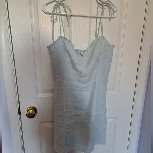Aritzia Wilfred Light Blue Fable Linen Dress - Picture 8 of 10